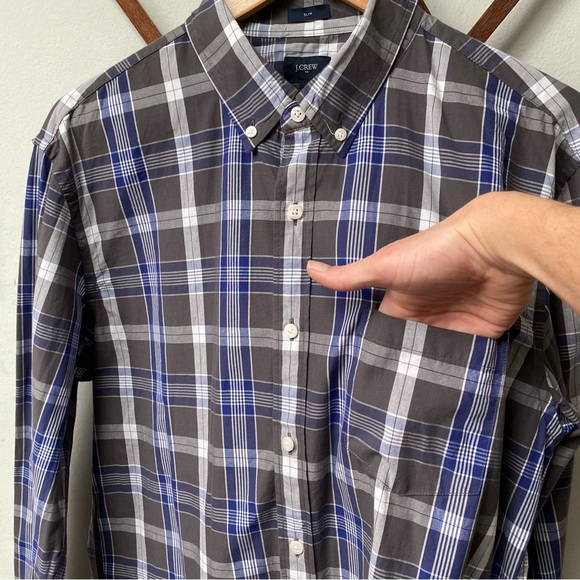 J Crew Plaid Slim Oxford Button Down Shirt - Picture 3 of 8